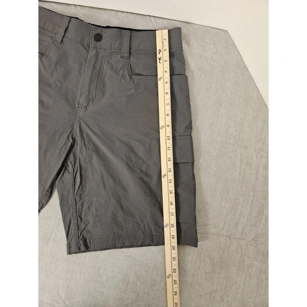 Orvis Mens Cargo Shorts Gray Zip Cargo Pocket Hiking Outdoor